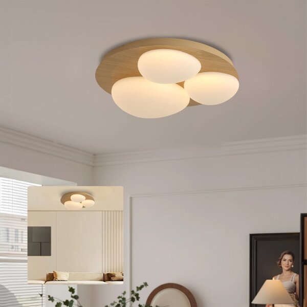 Brilagi - LED Stropní svítidlo VISBY WOOD LED/36W/230V pr. 50 cm hnědá