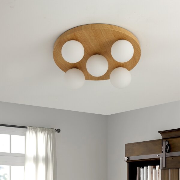 Brilagi - Stropní svítidlo LUND WOOD 5xG9/9W/230V pr. 40 cm dřevo