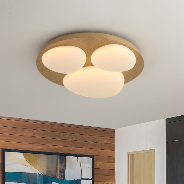 Brilagi - LED Stropní svítidlo VISBY WOOD LED/36W/230V pr. 50 cm hnědá