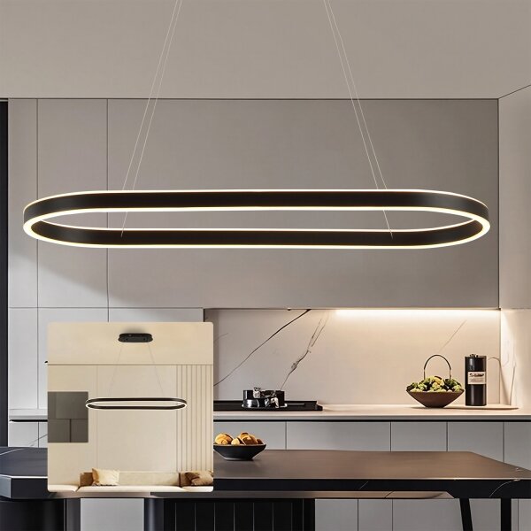 Brilagi - LED Lustr na lanku PONDIE LED/43W/230V 80x30 cm černá