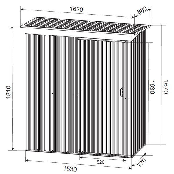 Zahradní domek BestBerg BBSH-305G / 1,4 m² / 162 x 181 x 86 cm / šedá