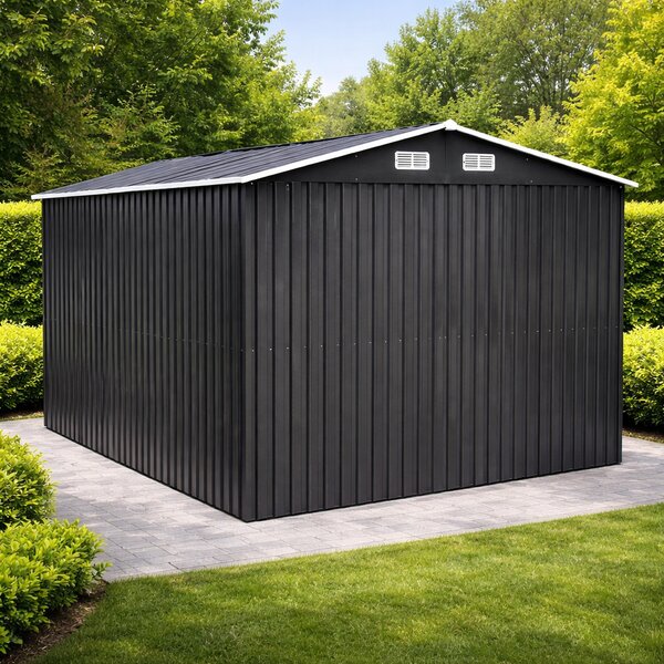 Zahradní domek BestBerg BBSH-1208A / 10,1 m² / 389 x 260 x 202 cm / antracit/bílá