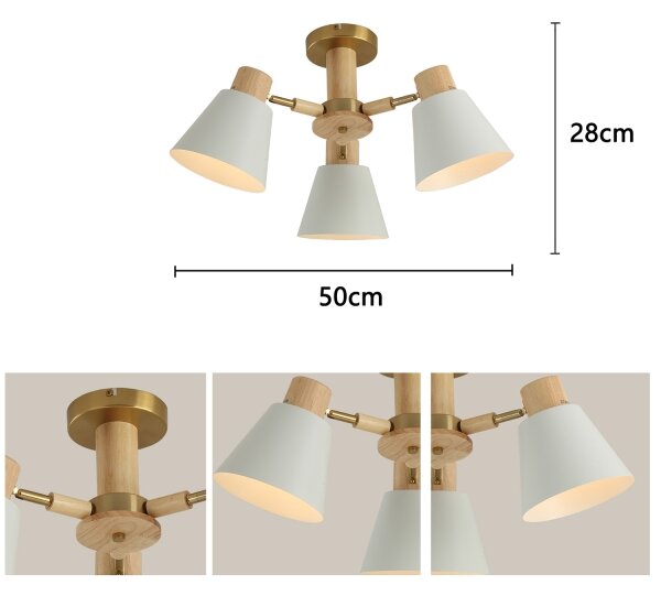 Brilagi - Přisazený lustr LUND WOOD 3xE27/40W/230V pr. 50 cm dřevo