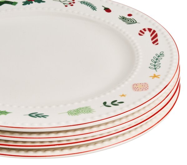 Sada 12 kusů nádobí SAFFRON Porcelán Bílá