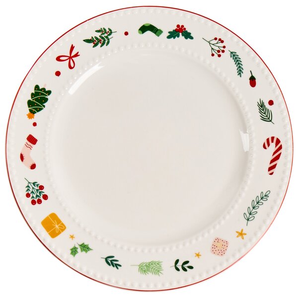 Sada 12 kusů nádobí SAFFRON Porcelán Bílá