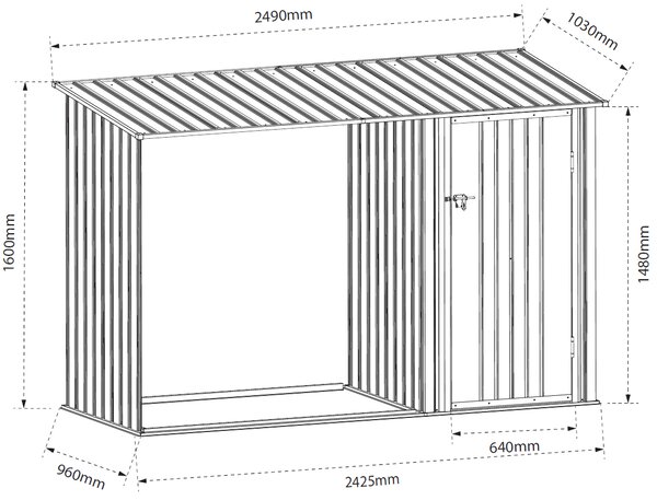 Zahradní domek BestBerg BBSH-002A / 2,6 m² / 249 x 160 x 103 cm / antracit/bílá