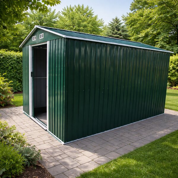 Zahradní domek BestBerg BBSH-1208GR / 10,1 m² / 389 x 260 x 202 cm / zelená