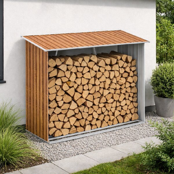 Zahradní dřevník BestBerg BBSH-F001W / 1,35 m²/ 163 x 83 x 154 cm / dekor dřeva/hnědá