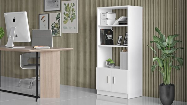 Regál Vincent 4 (bílá). Akce -25%