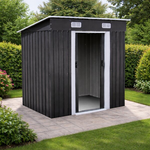 Zahradní domek BestBerg BBSH-406A / 2,25 m² / 121 x 194 x 192 cm / antracit/bílá