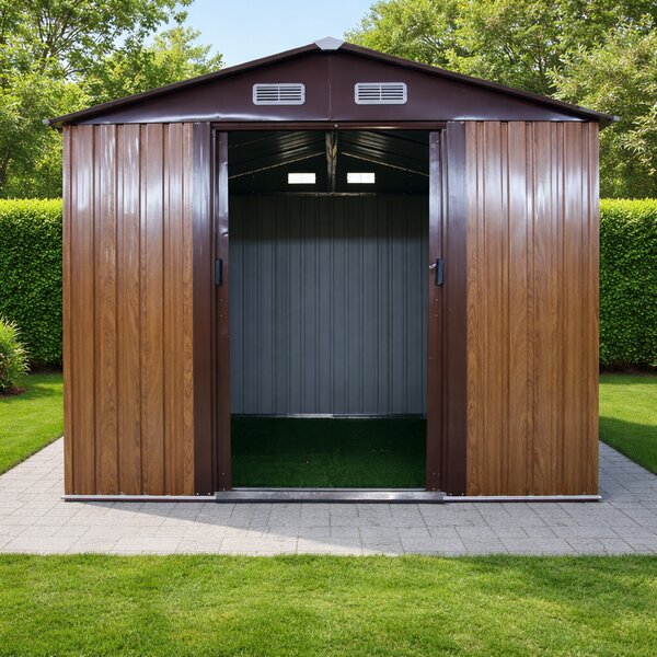 Zahradní domek BestBerg BBSH-608W / 5,3 m² / 205 x 257 x 202 cm / dekor dřeva/hnědá