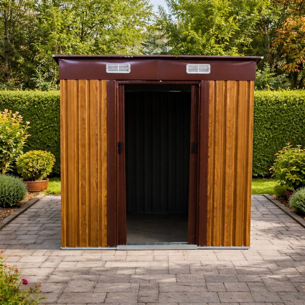 Zahradní domek BestBerg BBSH-406W / 2,25 m² / 121 x 194 x 192 cm / dekor dřeva/hnědá