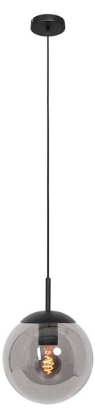 Steinhauer Závěsné svítidlo Bollique, černá barva, Ø 20 cm, sklo, 1 světlo, globus, stmívatelný, Černá, Obývací pokoj / jídelna, kov, Koule