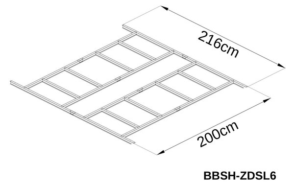 Základna BBSH-ZDSL6 pro zahradní domek BestBerg ZDSL-6 / 200 x 216 cm / ocel / stříbrná