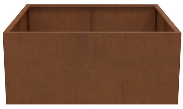 Vyvýšený cortenový zahradní záhon BestBerg BBGR-430CT / 430 l / 100 x 100 x 43 cm / corten