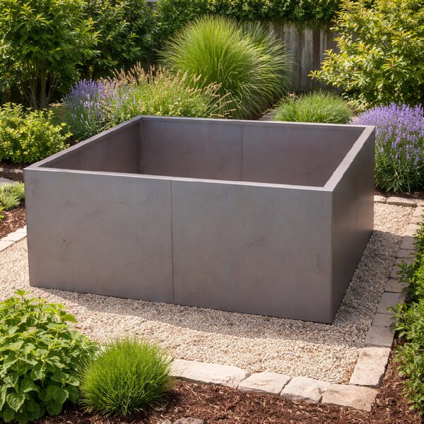 Vyvýšený cortenový zahradní záhon BestBerg BBGR-430CT / 430 l / 100 x 100 x 43 cm / corten
