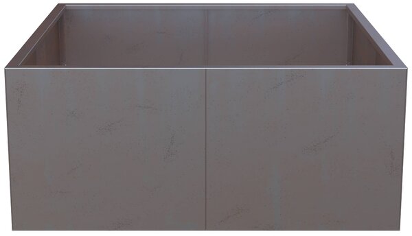Vyvýšený cortenový zahradní záhon BestBerg BBGR-430CT / 430 l / 100 x 100 x 43 cm / corten