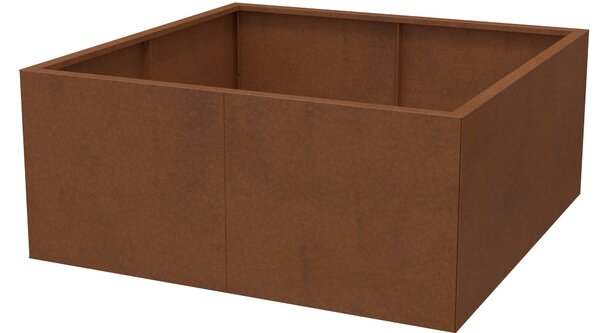 Vyvýšený cortenový zahradní záhon BestBerg BBGR-430CT / 430 l / 100 x 100 x 43 cm / corten
