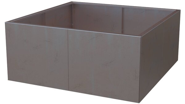 Vyvýšený cortenový zahradní záhon BestBerg BBGR-430CT / 430 l / 100 x 100 x 43 cm / corten