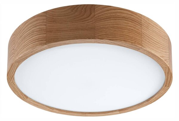 Envostar Stropní svítidlo Caspian, Ø 37 cm, IP54, dubové dřevo, stmívatelný, Světlé dřevo, Koupelna, Dřevo