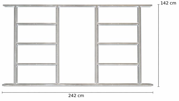 Základna BBSH-B2 pro zahradní domek BestBerg BBSH-608 / 142 x 242 cm / ocel / stříbrná