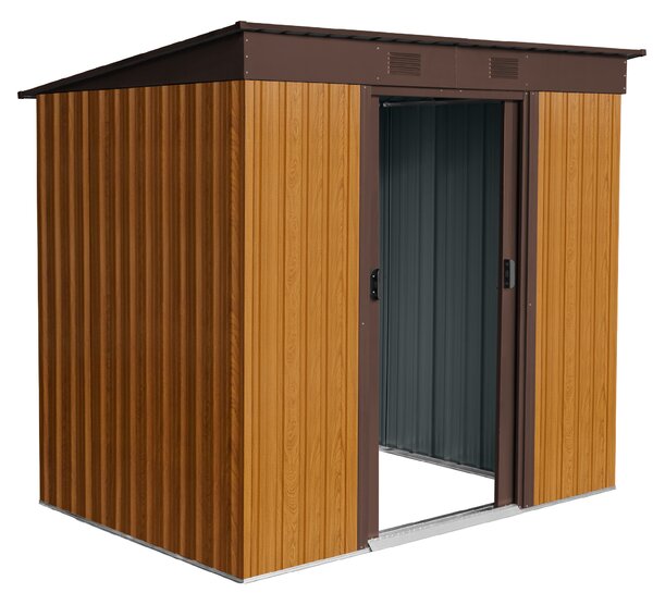 Zahradní domek BestBerg ZD-67RWB / 4,3 m² / 197 × 217 × 202 cm / dekor dřeva/hnědá
