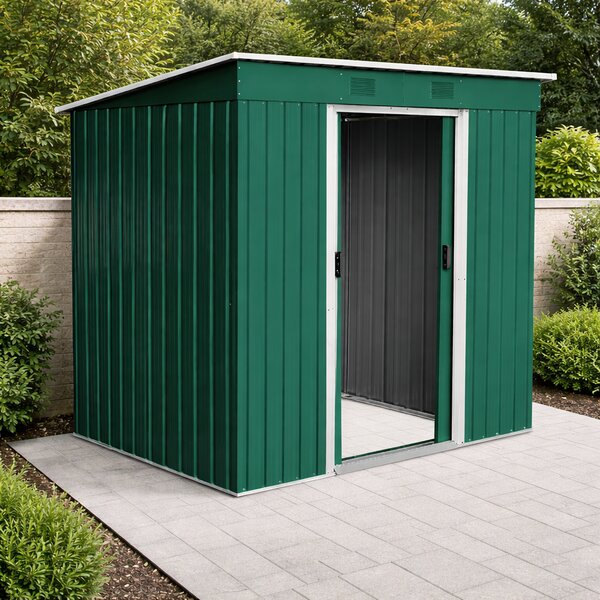 Zahradní domek BestBerg ZD-67GRW / 4,3 m² / 197 × 217 × 202 cm / zelená/bílá
