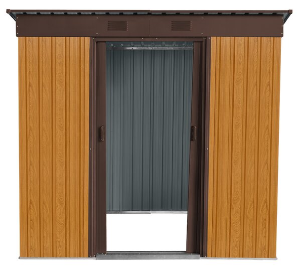 Zahradní domek BestBerg ZD-67RWB / 4,3 m² / 197 × 217 × 202 cm / dekor dřeva/hnědá