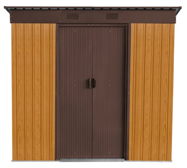 Zahradní domek BestBerg ZD-67RWB / 4,3 m² / 197 × 217 × 202 cm / dekor dřeva/hnědá