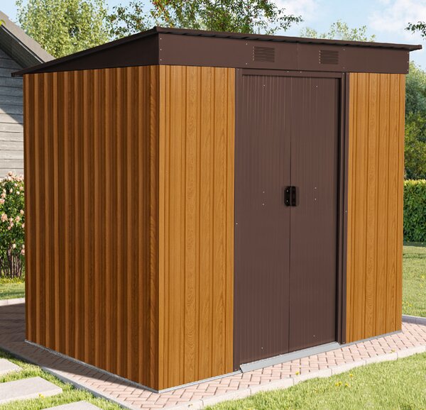 Zahradní domek BestBerg ZD-67RWB / 4,3 m² / 197 × 217 × 202 cm / dekor dřeva/hnědá
