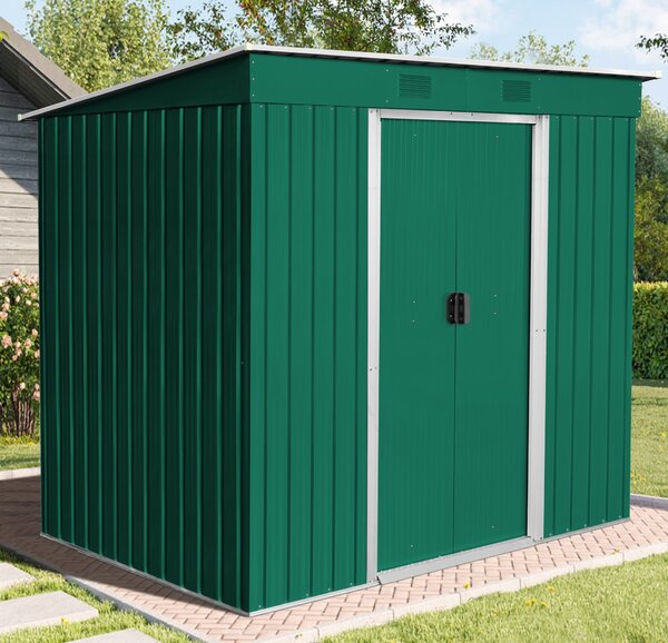 Zahradní domek BestBerg ZD-67GRW / 4,3 m² / 197 × 217 × 202 cm / zelená/bílá