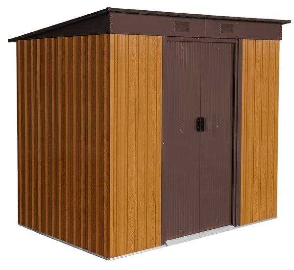 Zahradní domek BestBerg ZD-67RWB / 4,3 m² / 197 × 217 × 202 cm / dekor dřeva/hnědá