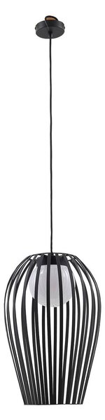 Lucande Venkovní závěsné svítidlo Marrin, černá barva, kov, Ø 31 cm, stmívatelný, Černá, Obývací pokoj / jídelna, kov, Moderní