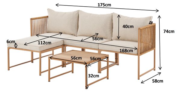 2dílná zahradní modulová souprava BestBerg BBGF-1055 / hnědá/krémová