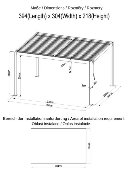 ZAHRADNÍ KOMBO bioklimatická pergola s lamelami BestBerg BBP-12G + Zahradní jídelní set 6+1 BestBerg BBGF-53B