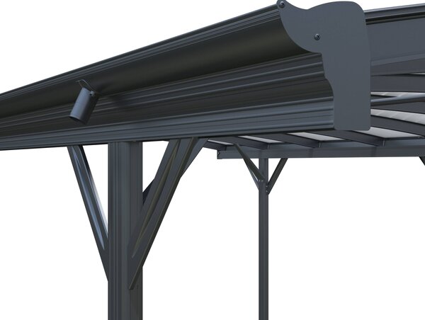 Přístřešek na auto BestBerg BBCP-CP7 / 15,2 m² / 505 x 300 x 219 cm / antracit/šedá