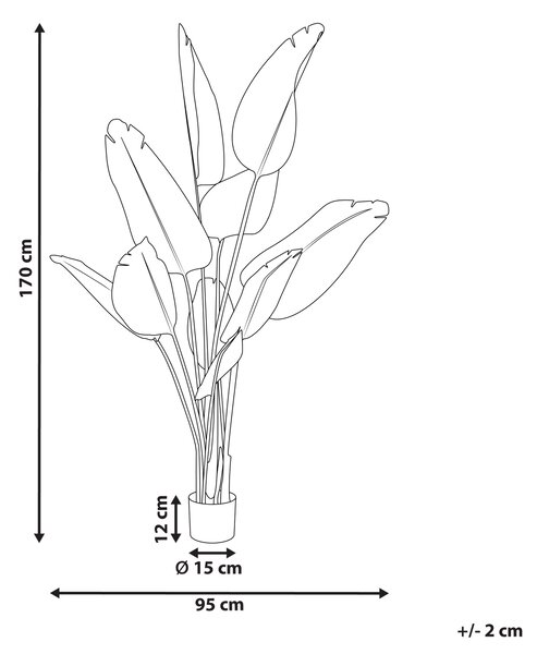 Umělá rostlina BANANA TREE 163 cm Zelená