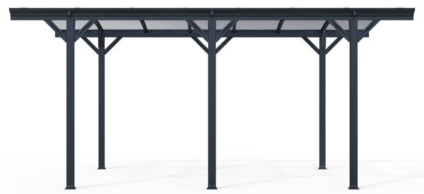 Přístřešek na auto BestBerg BBCP-CP7 / 15,2 m² / 505 x 300 x 219 cm / antracit/šedá