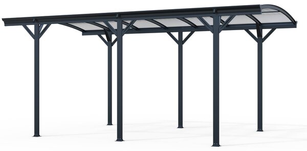 Přístřešek na auto BestBerg BBCP-CP7 / 15,2 m² / 505 x 300 x 219 cm / antracit/šedá