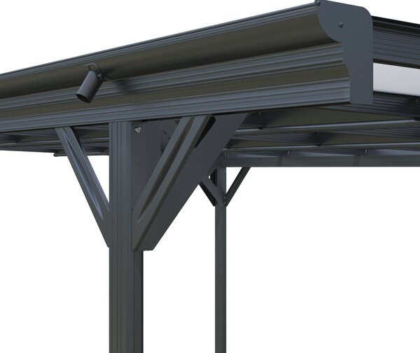 Přístřešek na auto BestBerg BBCP-CH500 / 15,3 m² / 503 x 305 x 232 cm / antracit/šedá