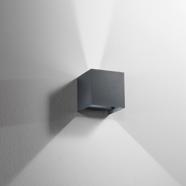 FANEUROPE FAN EUROPE Nástěnné svítidlo LED ALFA antracit 2x10 W 1800 lm CCT 3000-4000 K IP54 12x12x12 cm