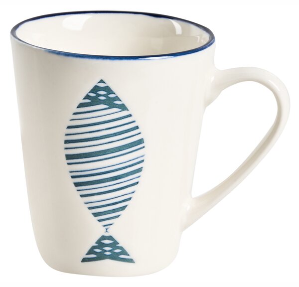 Sada 16 kusů nádobí TAMARIND Porcelán Bílá/Modrá