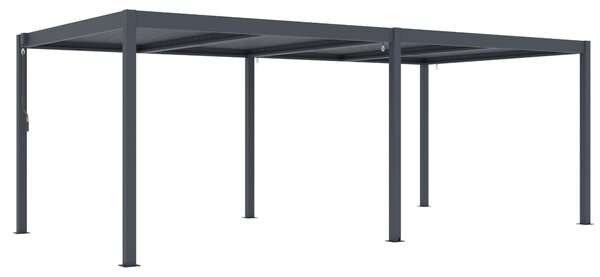 Hliníková bioklimatická pergola s lamelami BestBerg BBP-18G / 6 x 3 m / šedá