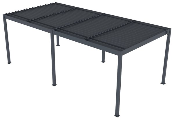 Hliníková bioklimatická pergola s lamelami BestBerg BBP-18G / 6 x 3 m / šedá
