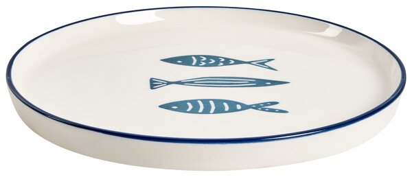 Sada 16 kusů nádobí TAMARIND Porcelán Bílá/Modrá