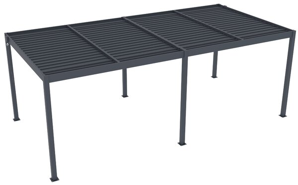 Hliníková bioklimatická pergola s lamelami BestBerg BBP-18G / 6 x 3 m / šedá