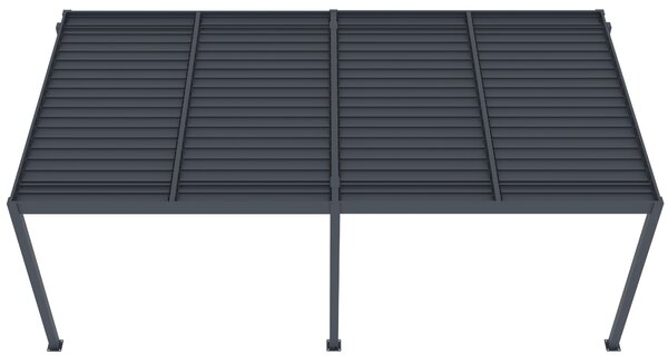 Hliníková bioklimatická pergola s lamelami BestBerg BBP-18G / 6 x 3 m / šedá