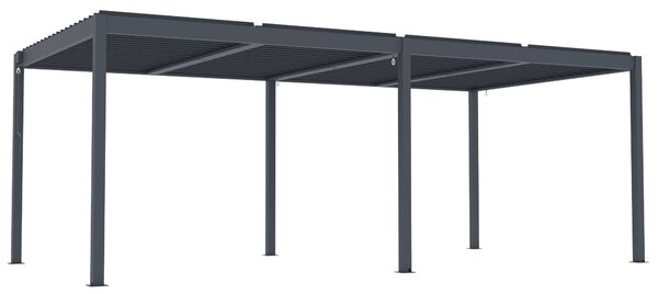 Hliníková bioklimatická pergola s lamelami BestBerg BBP-18G / 6 x 3 m / šedá