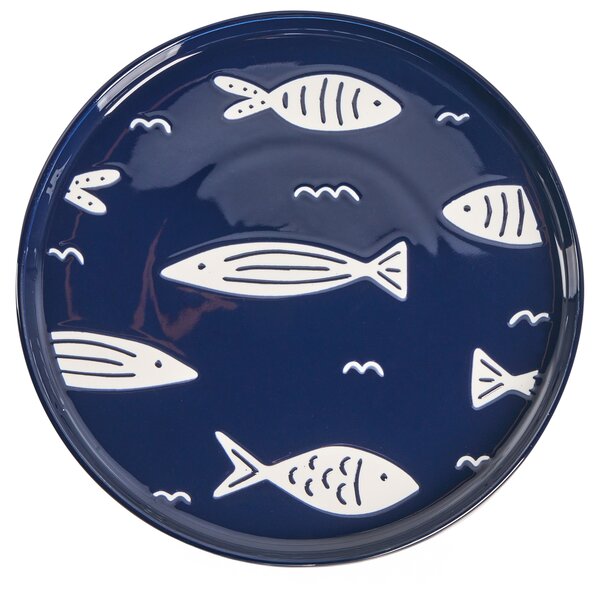 Sada 16 kusů nádobí TAMARIND Porcelán Bílá/Modrá