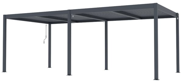 Hliníková bioklimatická pergola s lamelami BestBerg BBP-18G / 6 x 3 m / šedá